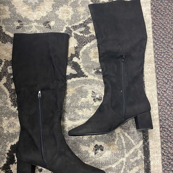 J. Crew Factory Faux-suede heeled boots Item BB162 - Picture 2 of 5